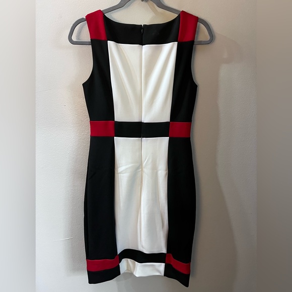 Maggy London Red Black White Colorblock Dress - Picture 3 of 4